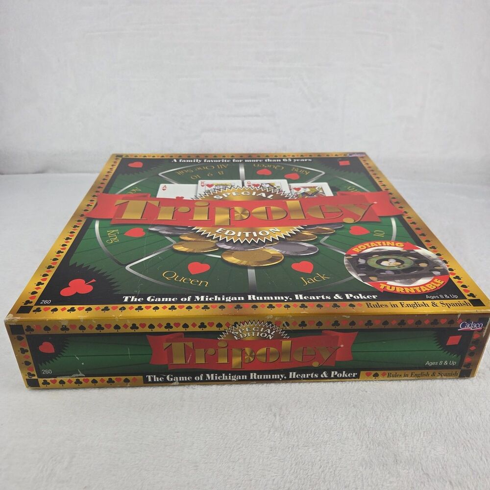 Tripoley Special Edition Rotating Turntable Card Game Cadaco 2000 Complete - Picture 15 of 15